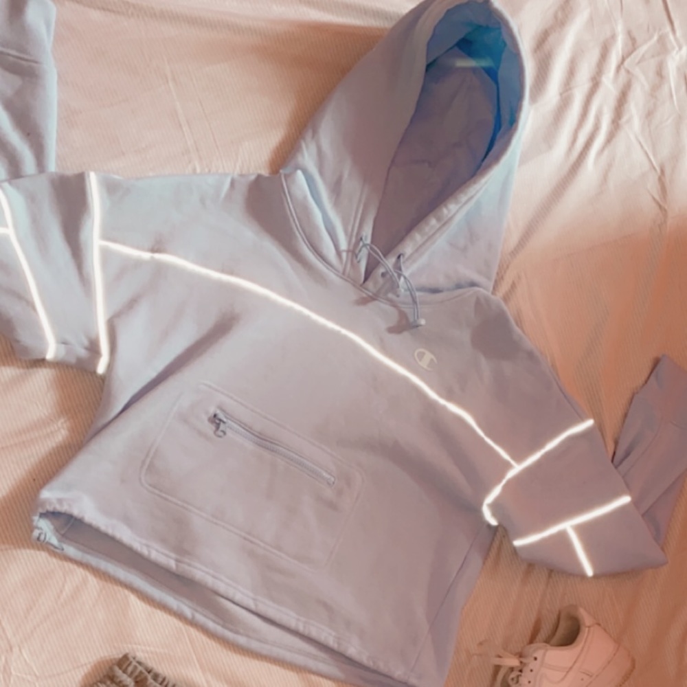 Champion réflective crop top hoodie